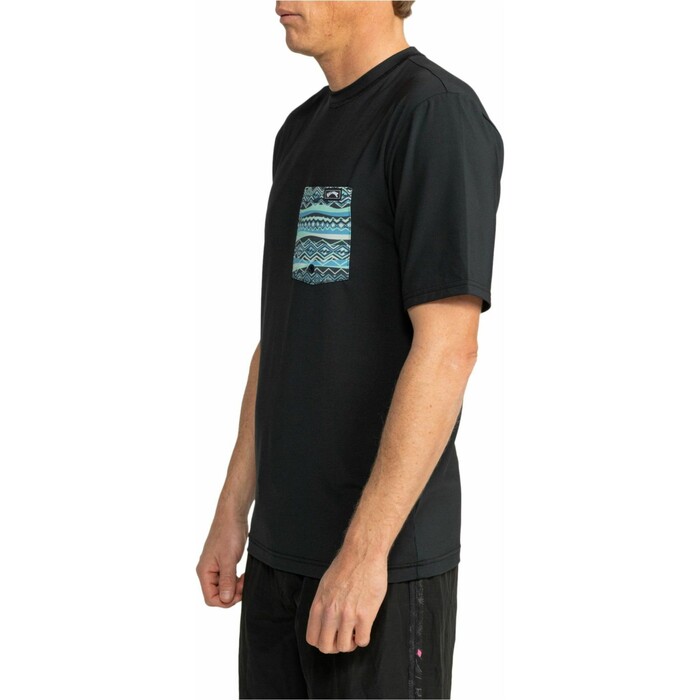 2024 Billabong Mens Team Pocket UV50 Short Sleeve Surf T-Shirt EBYWR03004 - Black